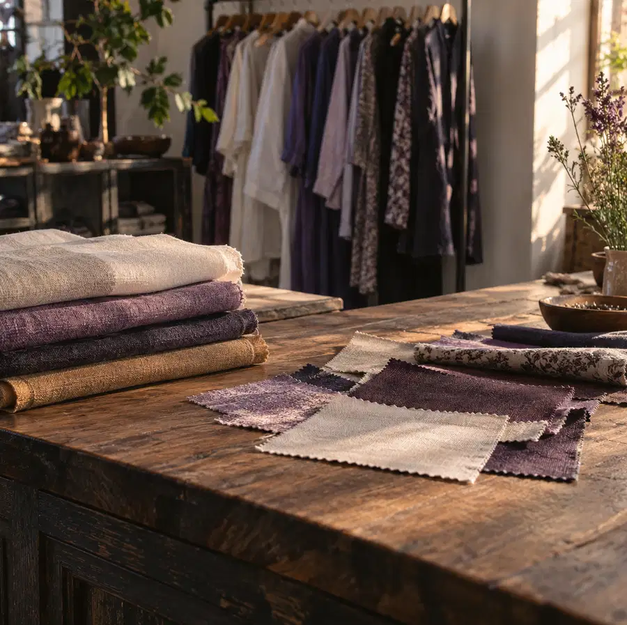 Illustration of apparel retailers equipment and workspace