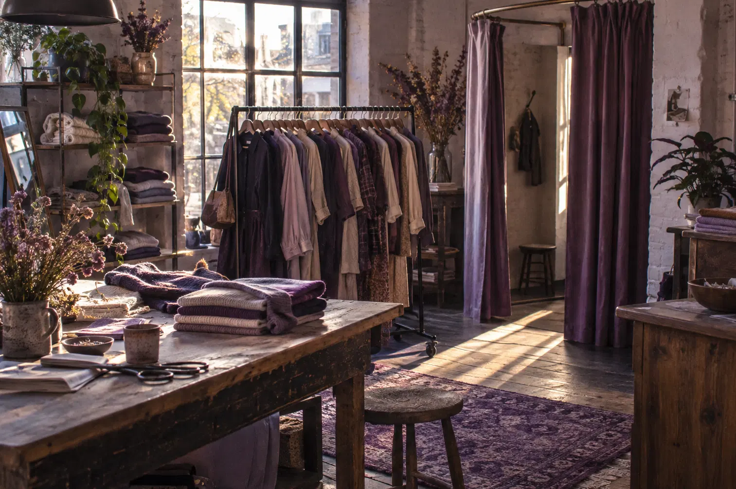 Illustration of apparel retailers and their working space